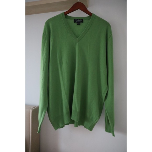 Brooks Brothers Other - Brooks Brothers Mens Size XL Green 100% Scottish Cashmere V Neck Sweater